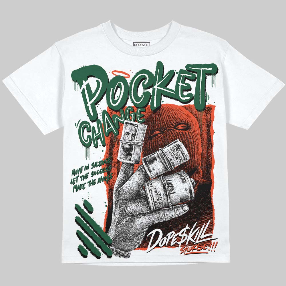 Dunk Team Dark Green Orange superstreetwear Oversize Print T-Shirt Pocket Change Graphic