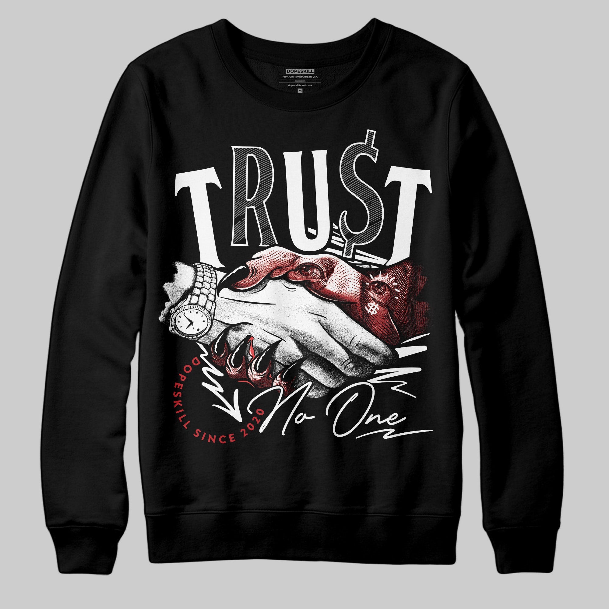 Bred Velvet 11s superstreetwear Sweatshirt Trust No One Graphic