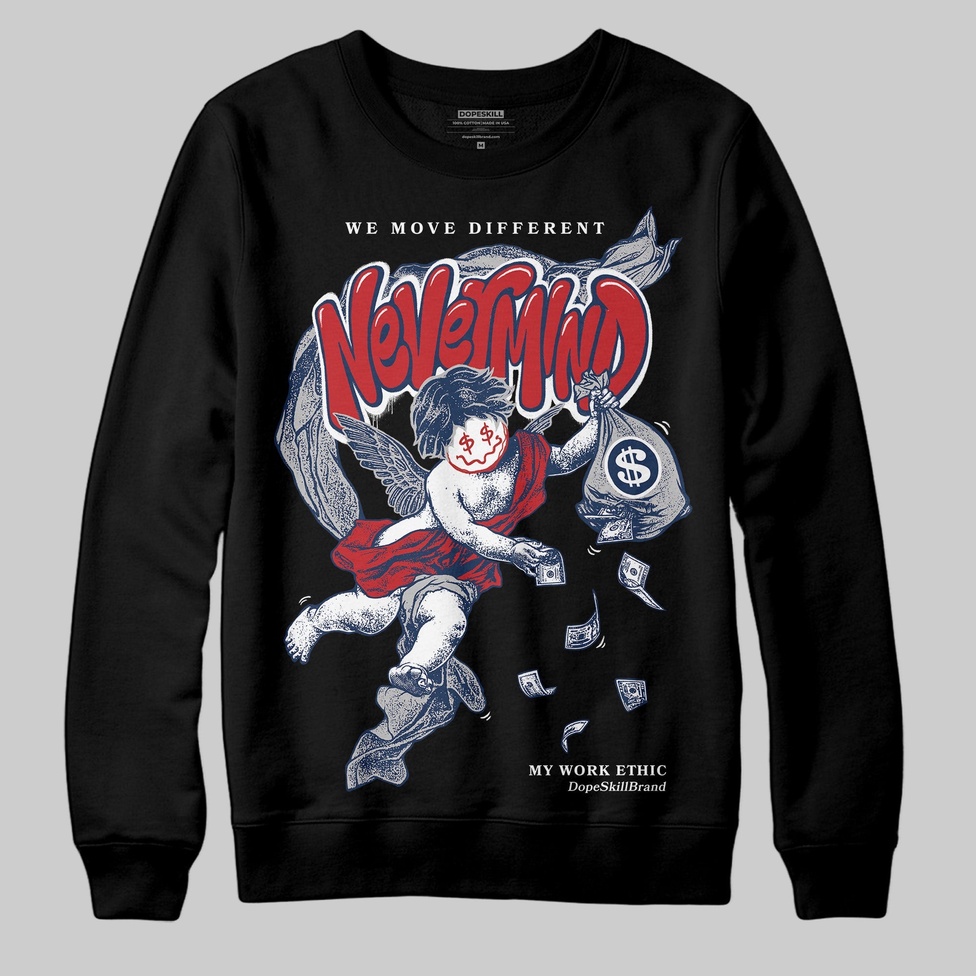 Summit White Navy 4s superstreetwear Sweatshirt Nevermind Graphic