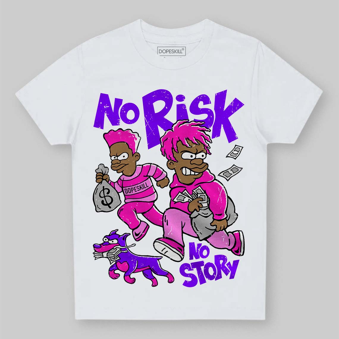 Dunk Active Fuchsia superstreetwear Toddler Kids T-shirt No Risk No Story Graphic