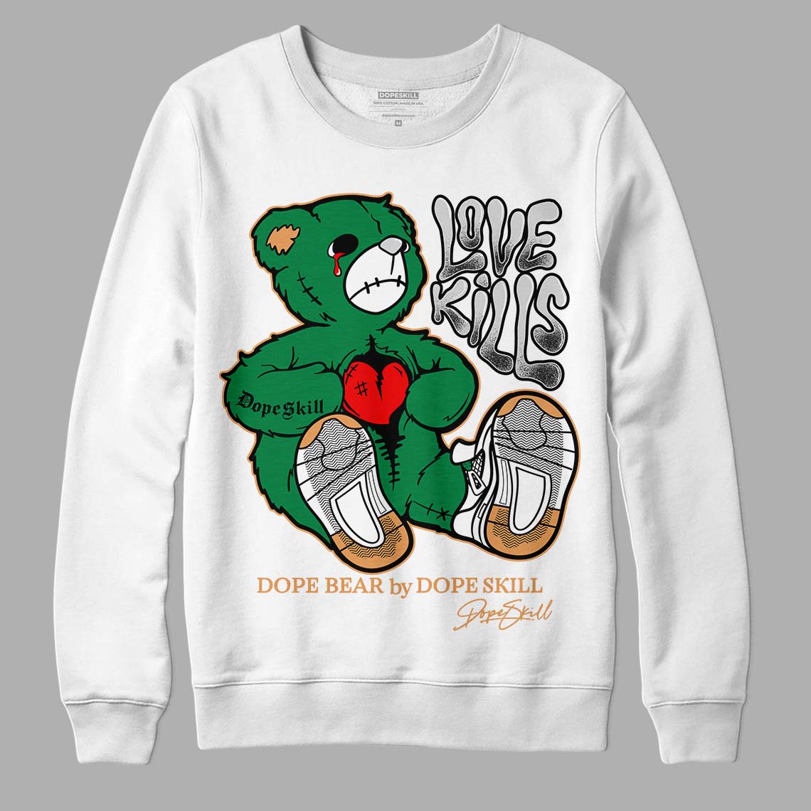 Pine Green 4s superstreetwear Sweatshirt Love Kills Graphic