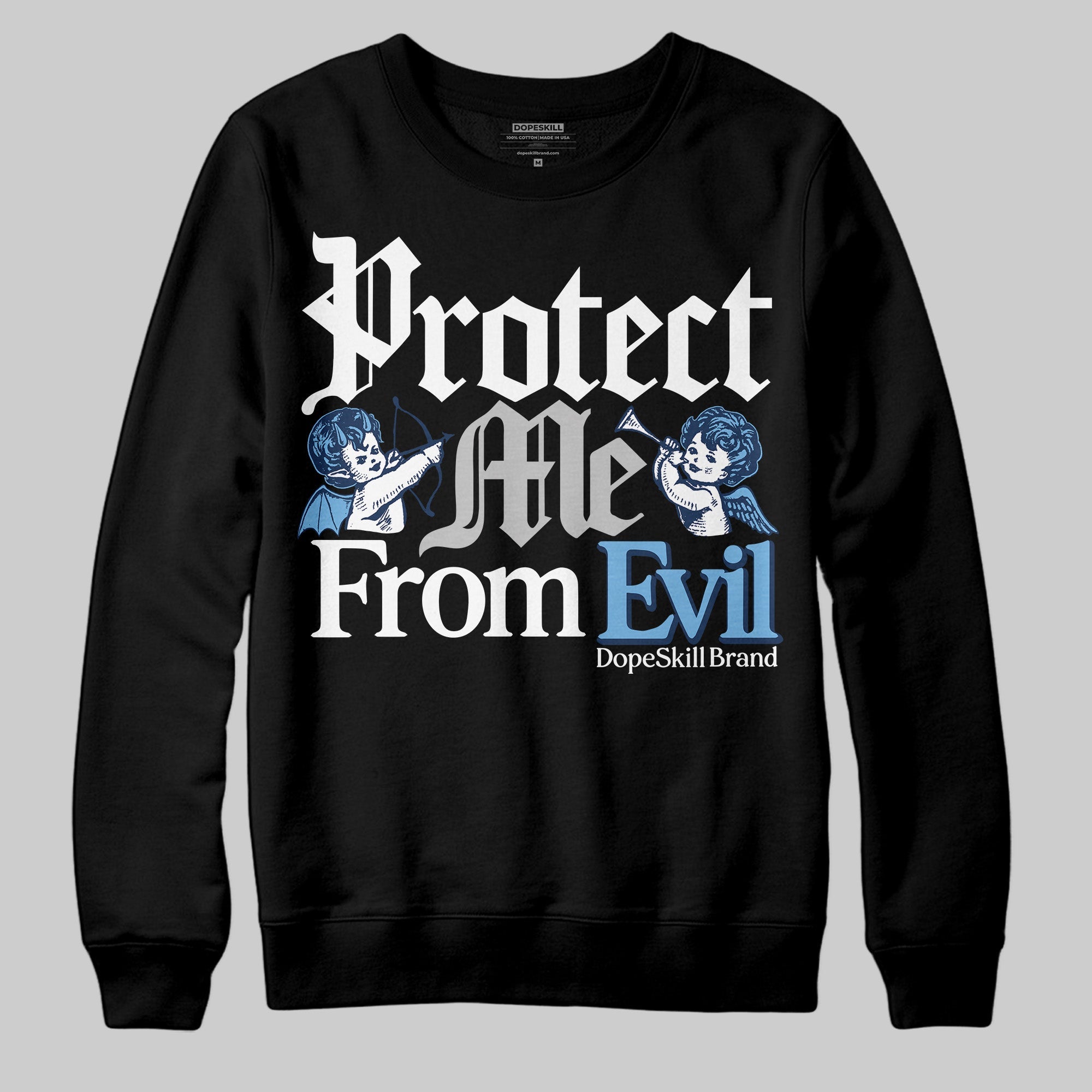 Summit White Navy 4s superstreetwear Sweatshirt Protect Me From Evil Graphic