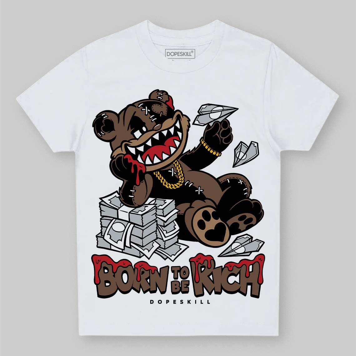 Olive 9s superstreetwear Toddler Kids T-shirt Born To Be Rich Graphic