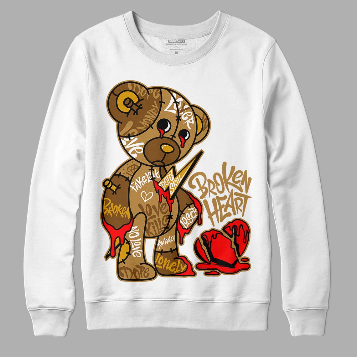 Wheat 13s superstreetwear Sweatshirt Broken Heart Graphic