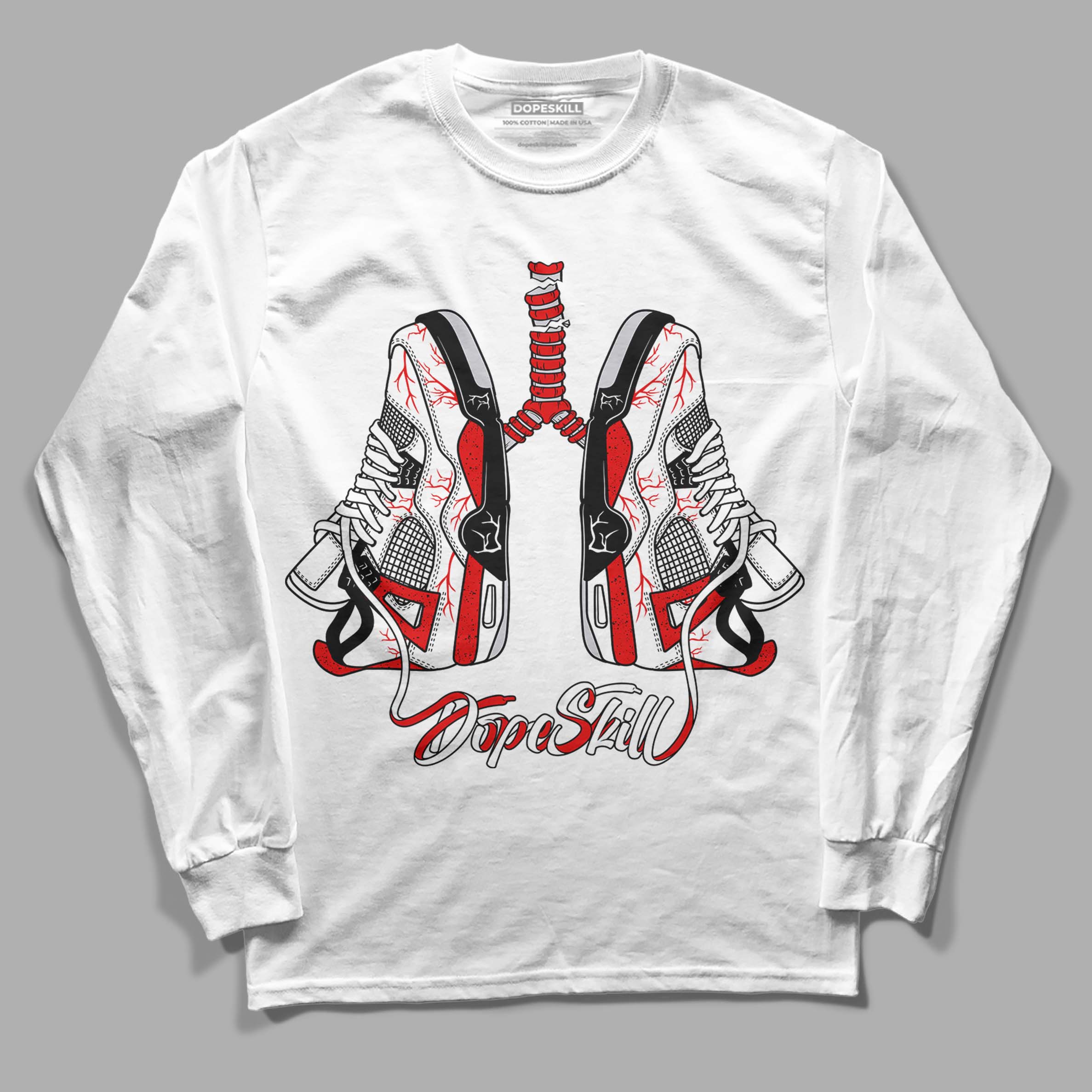 Red Cement 4S superstreetwear Long Sleeve T-Shirt Breathe Graphic