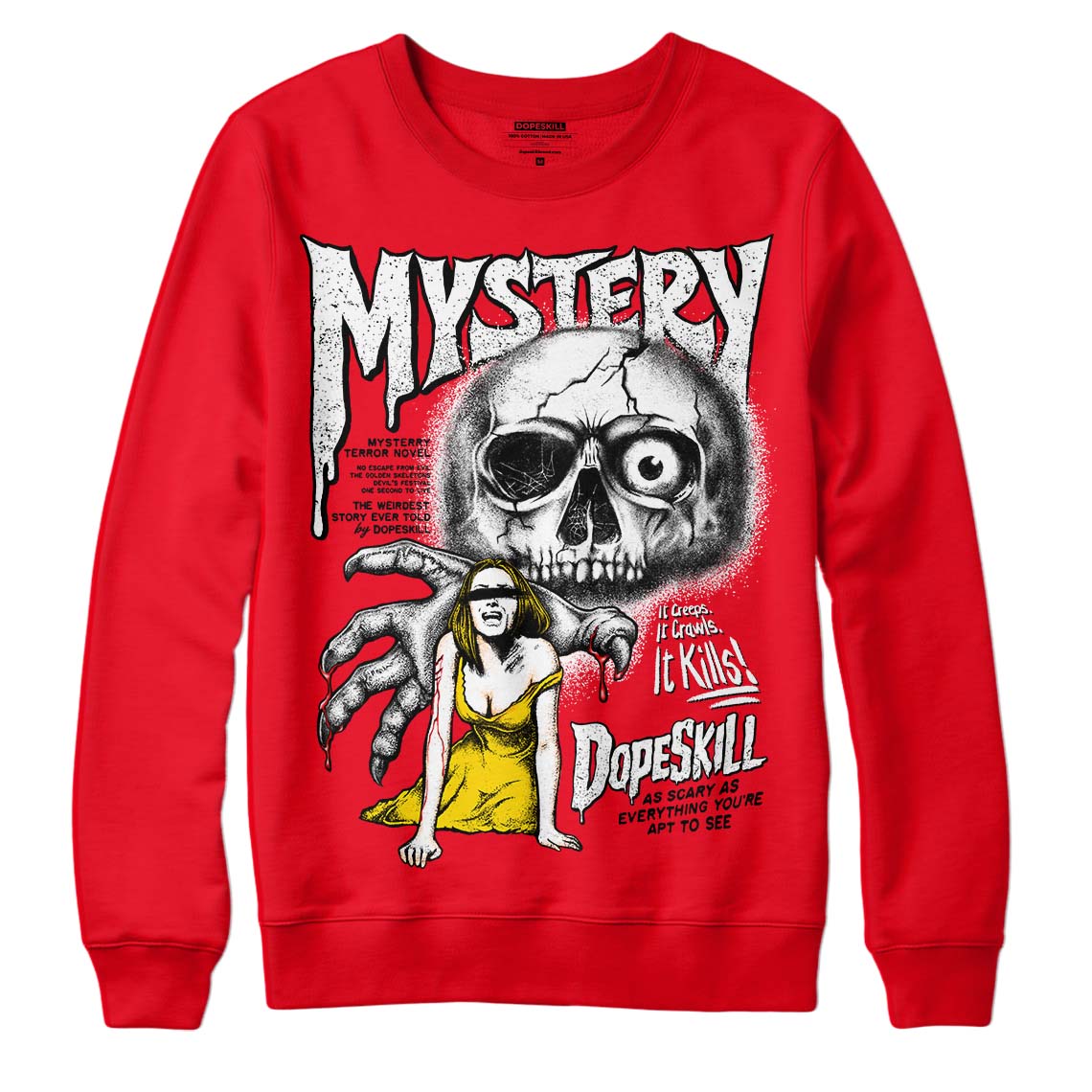 Red Thunder 4s superstreetwear Red Sweatshirt Mystery Ghostly Grasp Graphic