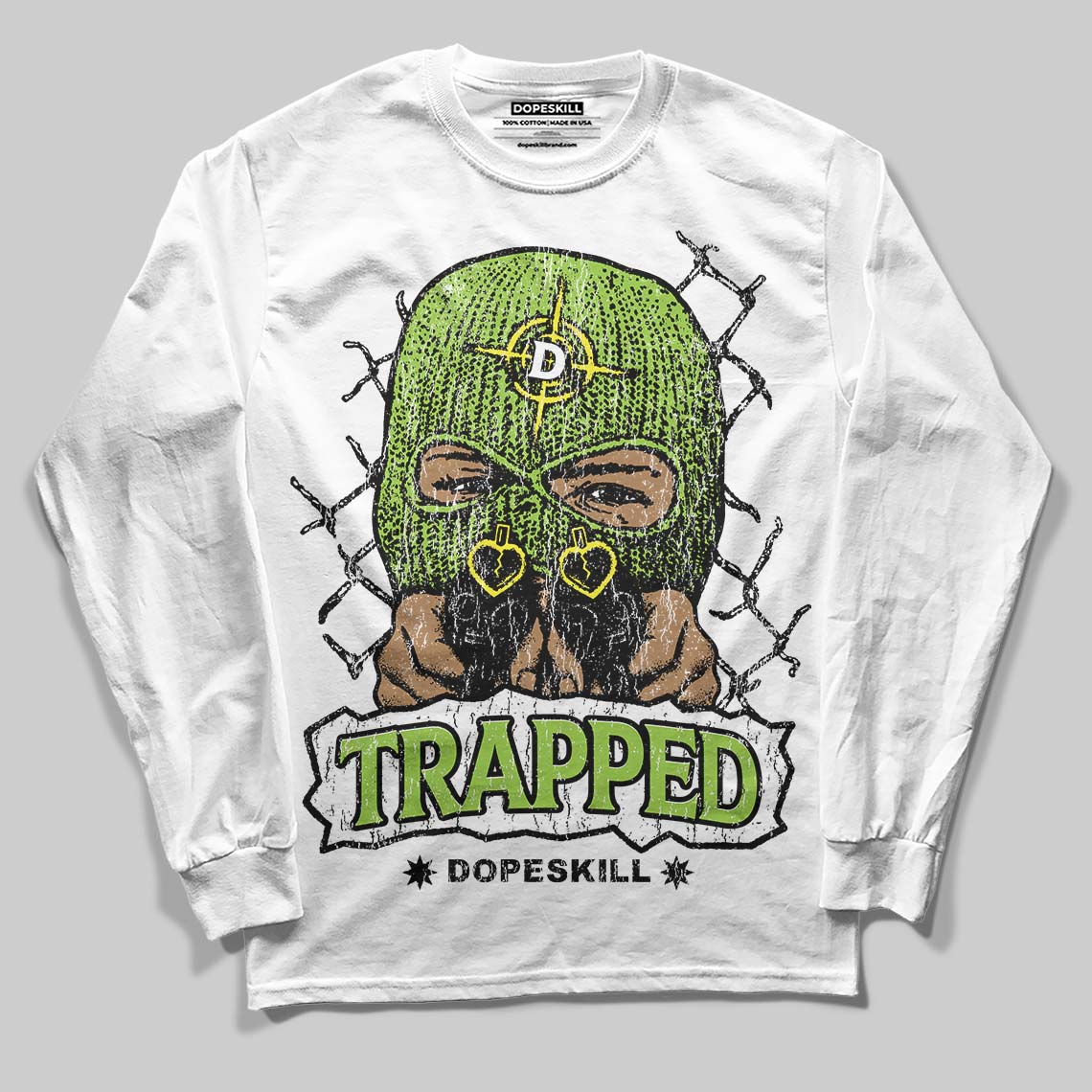 Neon Green Collection superstreetwear Long Sleeve T-Shirt New Trapped Graphic