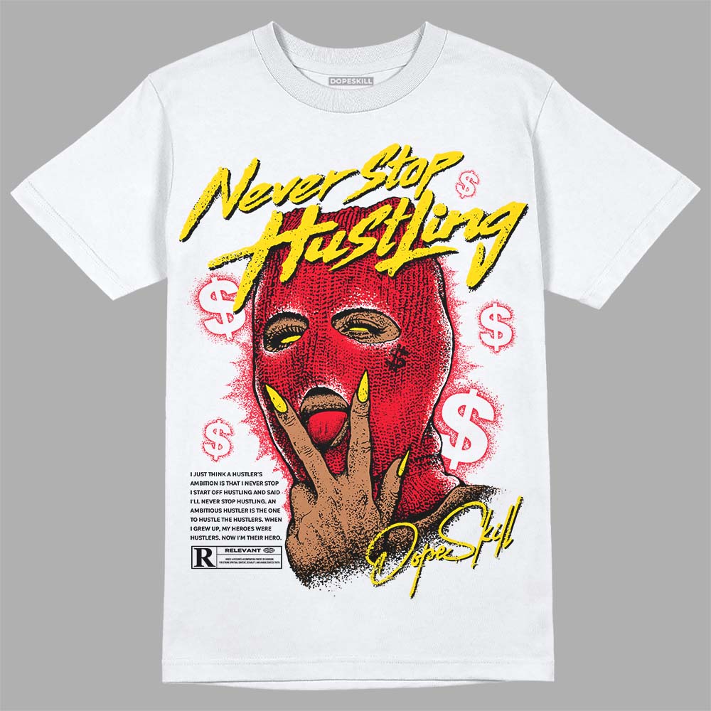 Red Thunder 4s superstreetwear T-shirt Never Stop Hustling Graphic