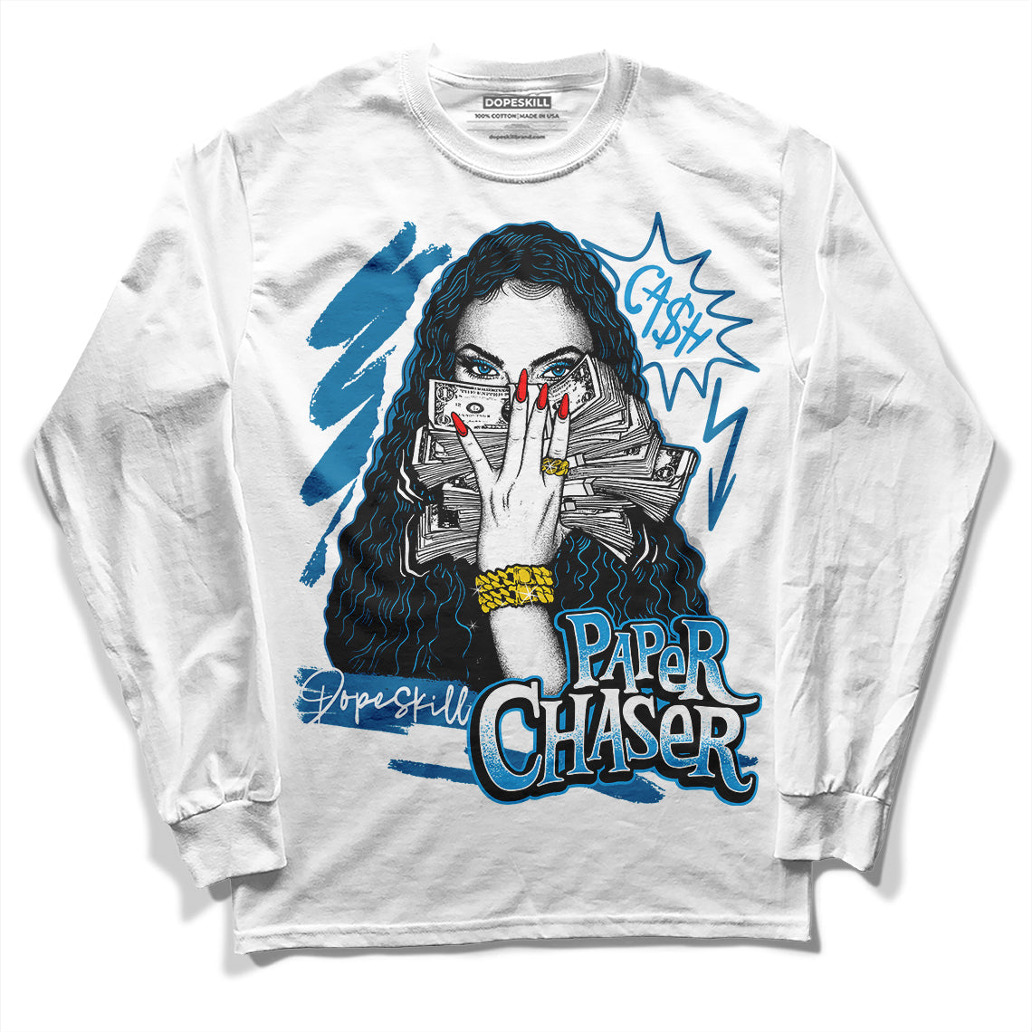 Military Blue 4s superstreetwear Long Sleeve T-Shirt NPC Graphic