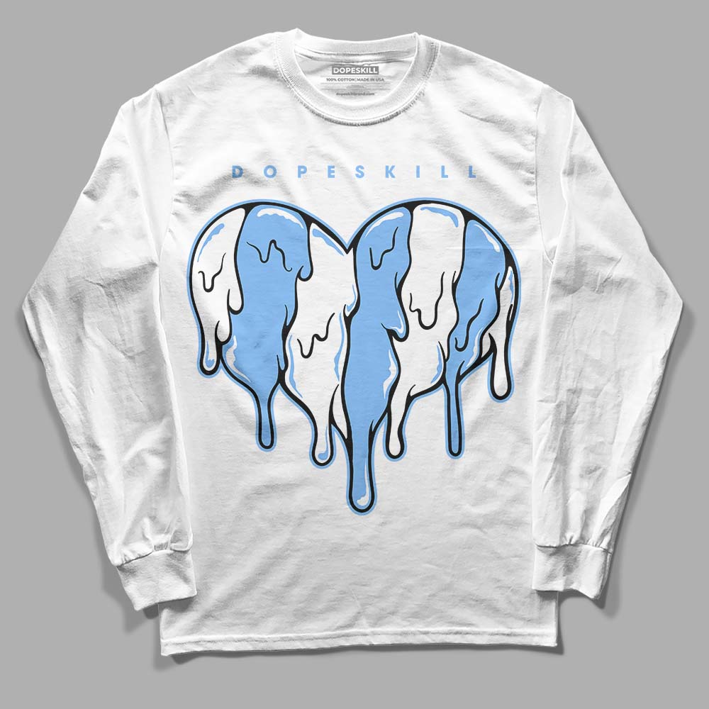 Powder Blue 9s superstreetwear Long Sleeve T-Shirt Slime Drip Heart Graphic