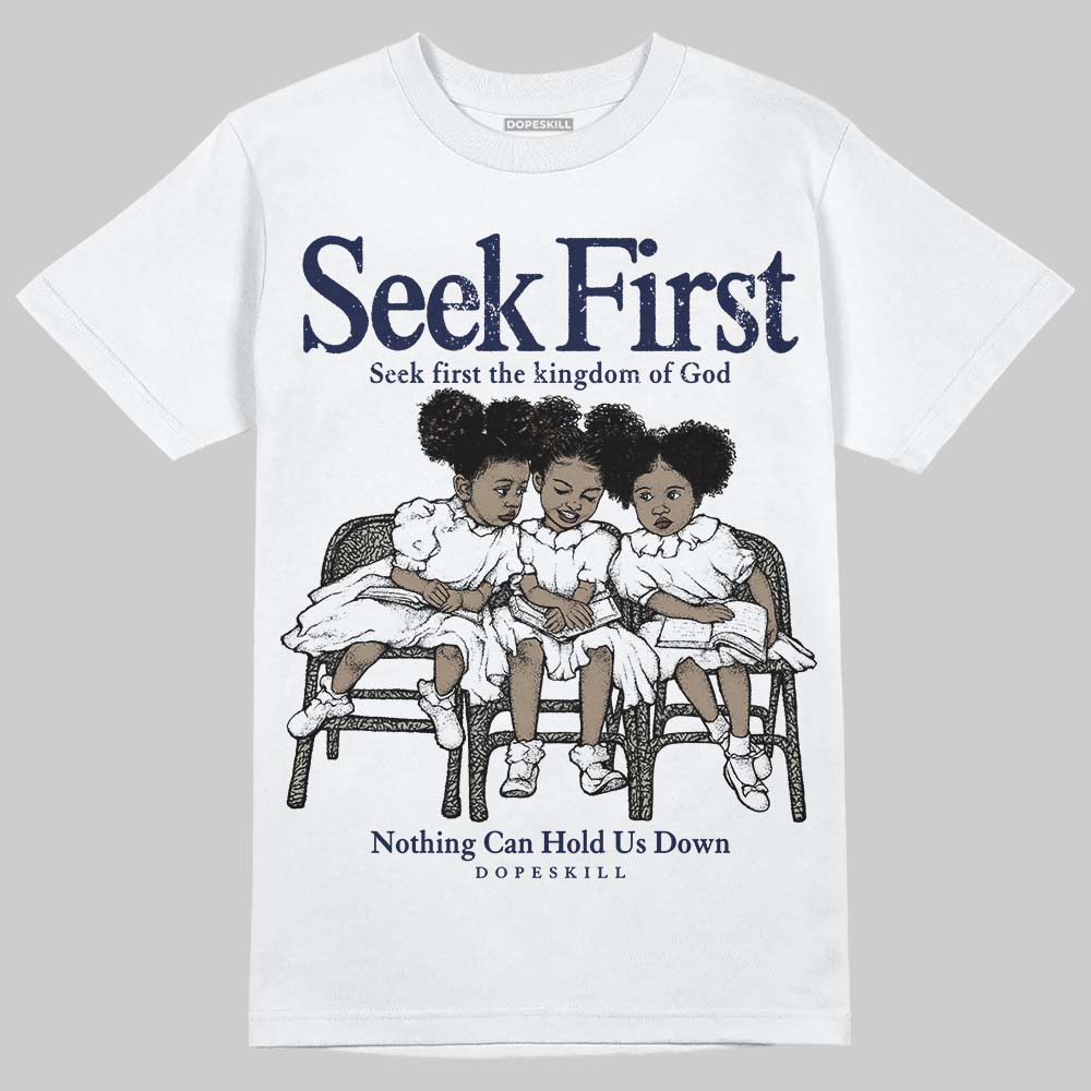 Midnight Navy 3s superstreetwear T-Shirt New Seek First Graphic