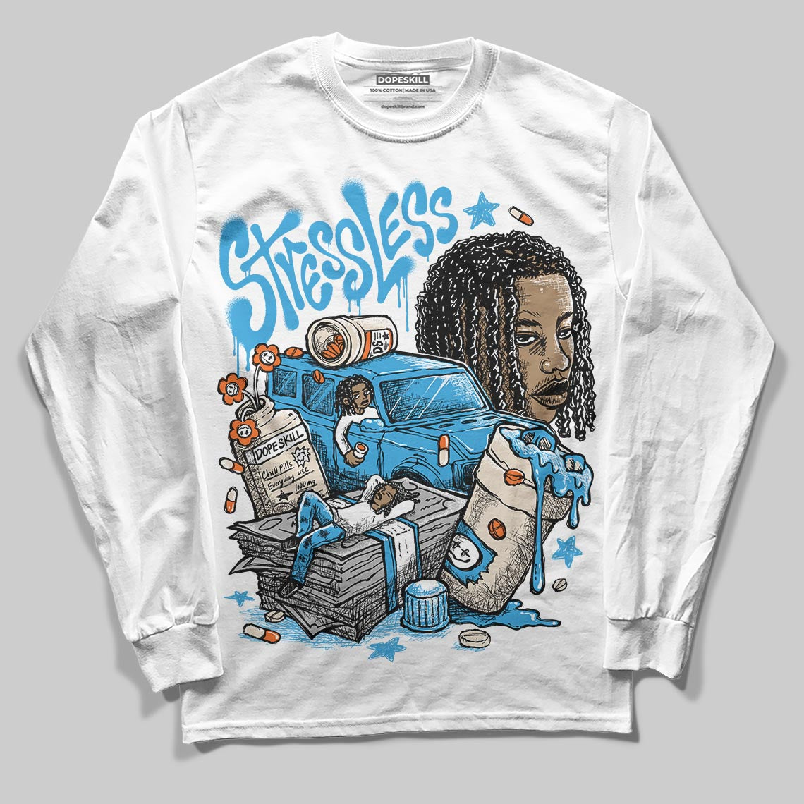 UNC Reimagined 1s superstreetwear Long Sleeve T-Shirt Stressless Graphic