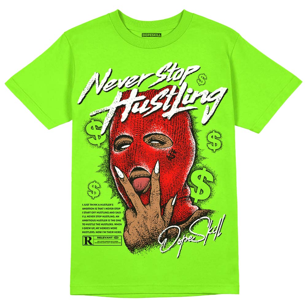 Neon Green Collection superstreetwear Neon Green T-shirt Never Stop Hustling Graphic