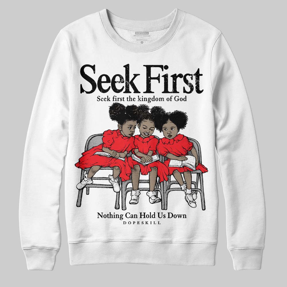 Red Collection superstreetwear Sweatshirt New Seek First Graphic