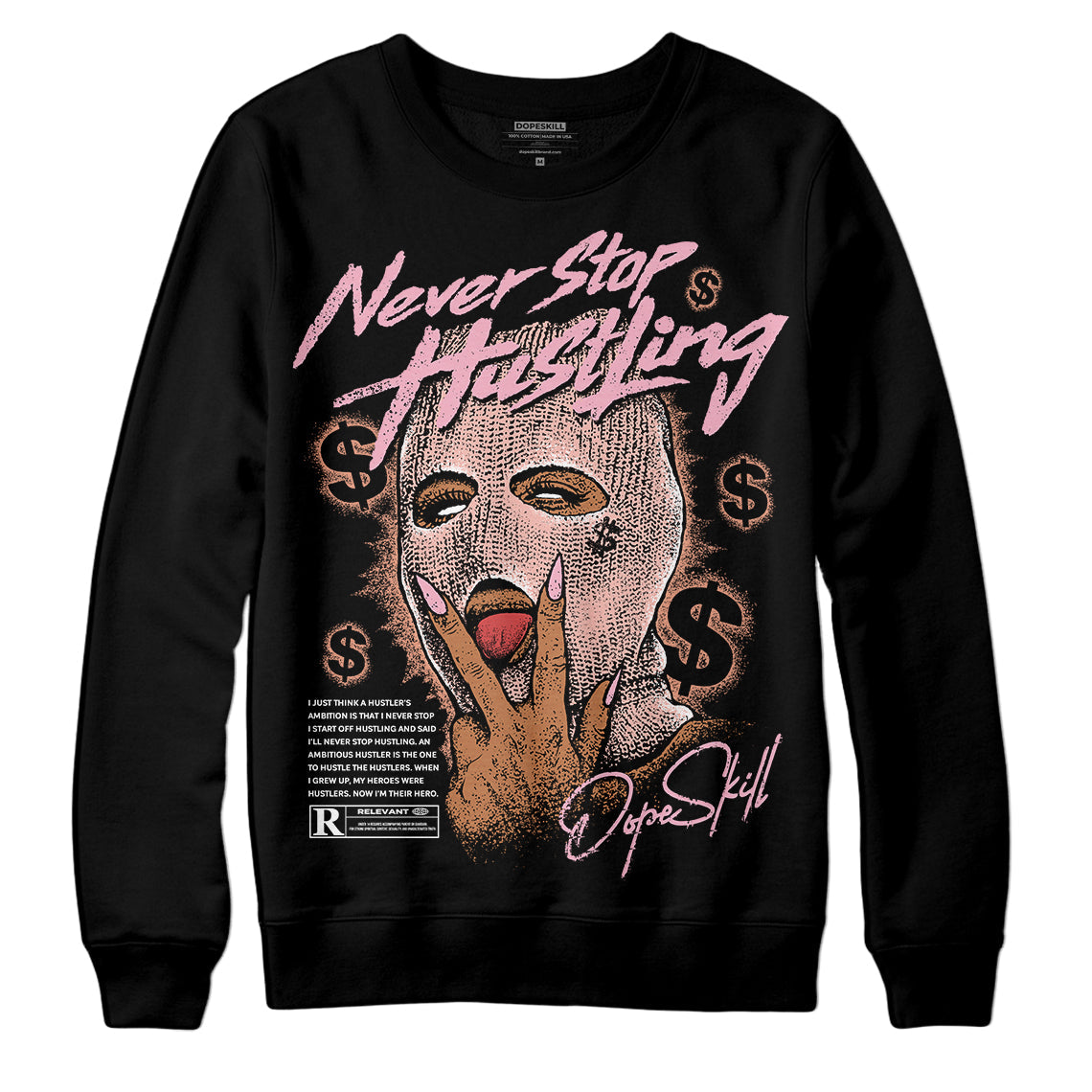 Legend Pink 11s superstreetwear Sweatshirt Never Stop Hustling Graphic
