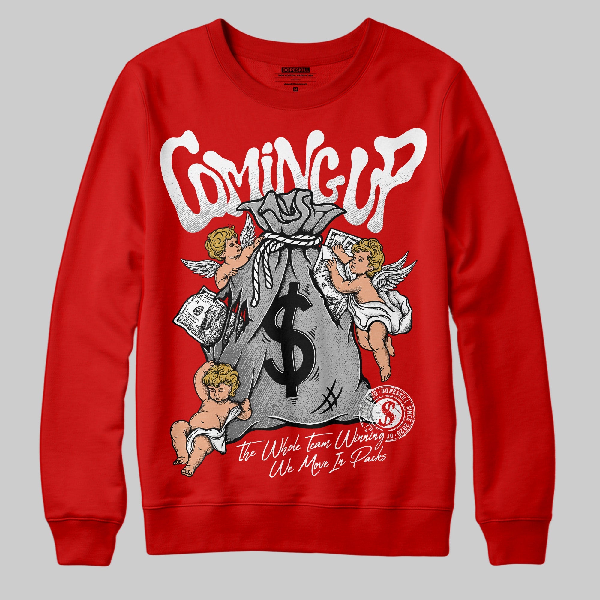 Bred Velvet 11s superstreetwear Red Sweatshirt Money Bag Coming Up Graphic