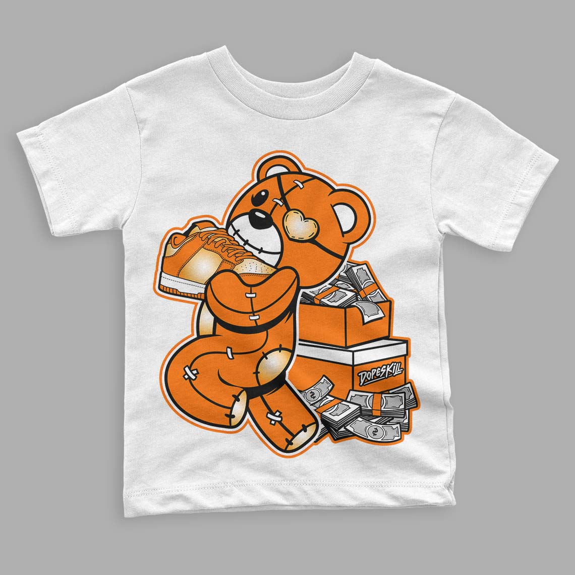 Dunk Low Magma Orange superstreetwear Toddler Kids T-shirt Bear Steals Sneaker Graphic