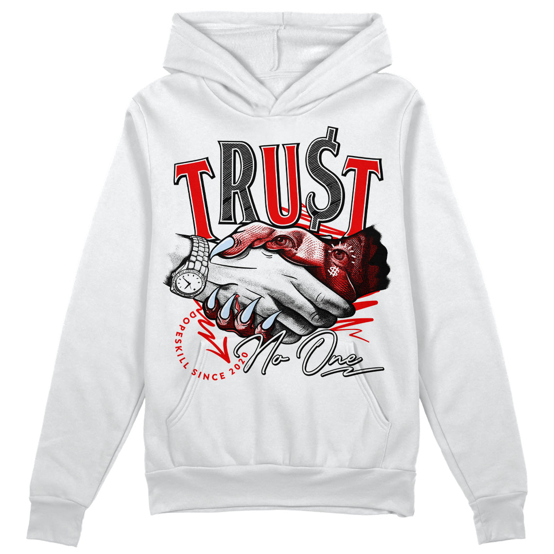 Cherry 11s superstreetwear Hoodie Sweatshirt Trust No One Graphic