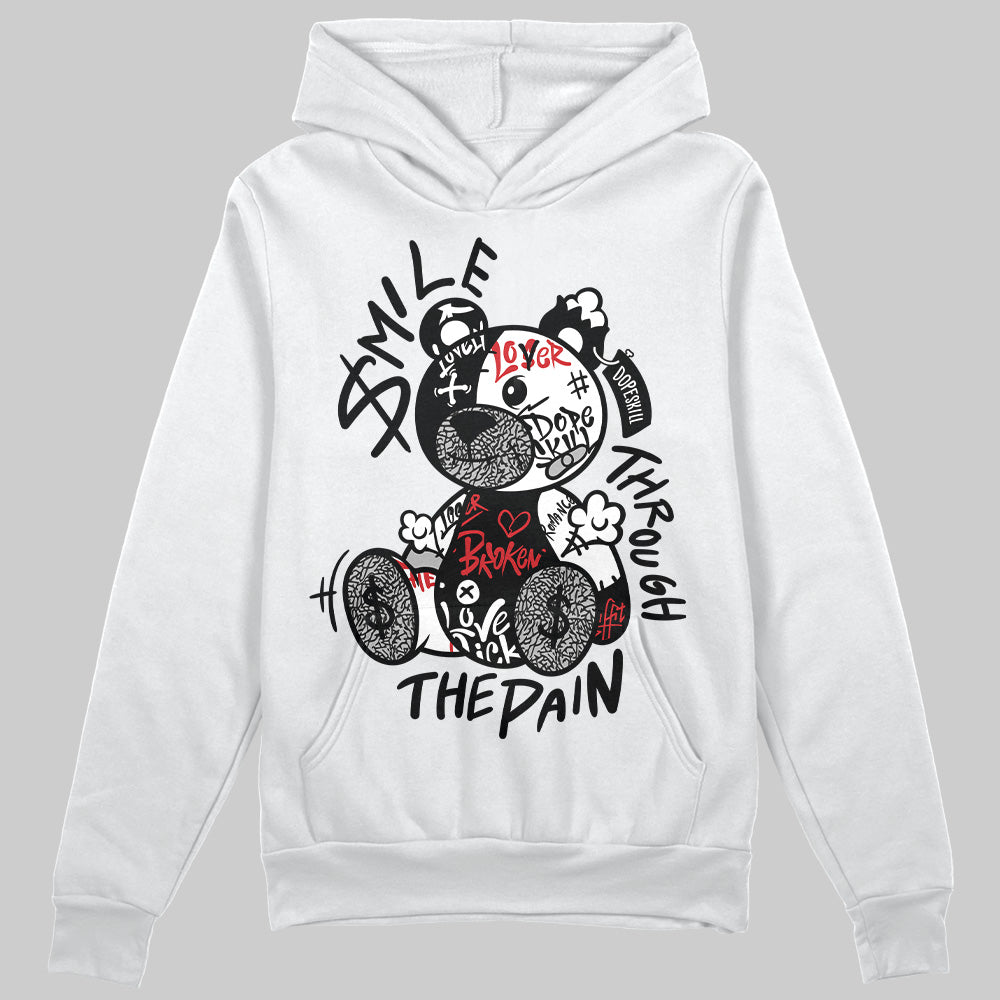 Black Cement 3s superstreetwear Hoodie Sweatshirt Smile Through The Pain Graphic