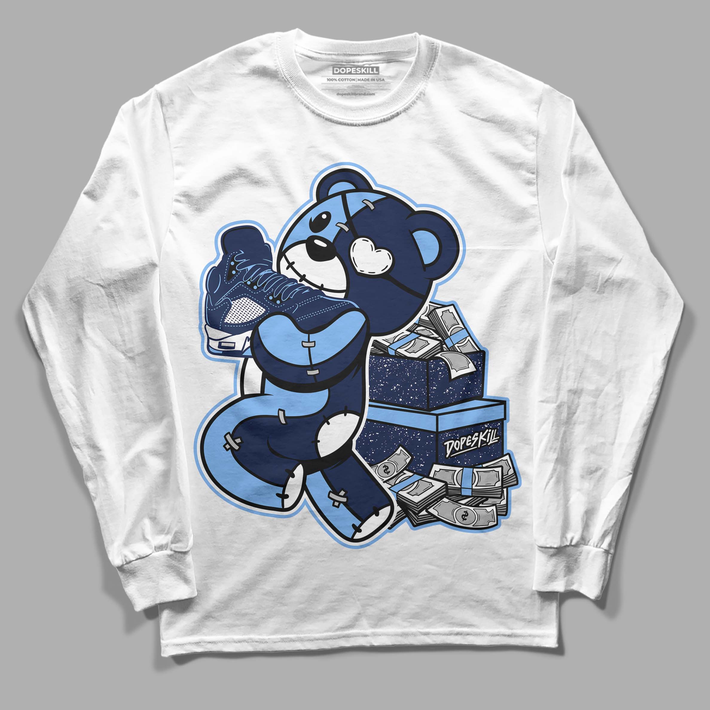 Midnight Navy 5s superstreetwear Long Sleeve T-Shirt Bear Steals Sneaker Graphic