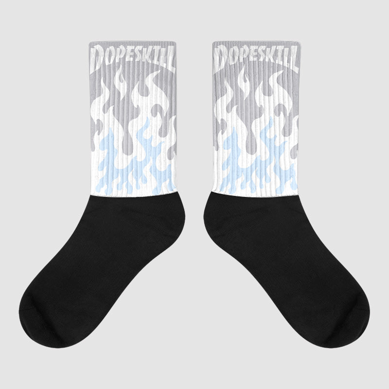Cement Grey 11s superstreetwear Sublimated Socks FIRE Graphic