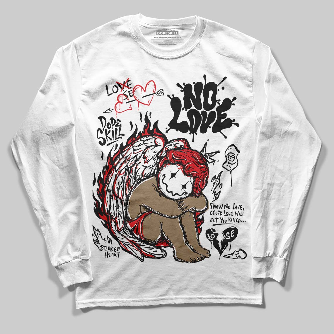 Black and White Collection superstreetwear Long Sleeve T-Shirt No Love Graphic