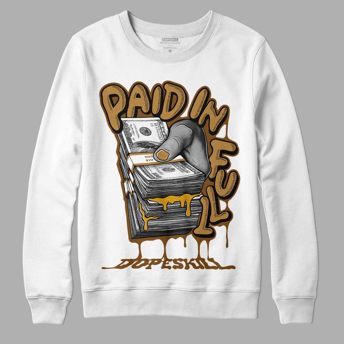 Wheat 13s superstreetwear Sweatshirt Paid In Full Graphic