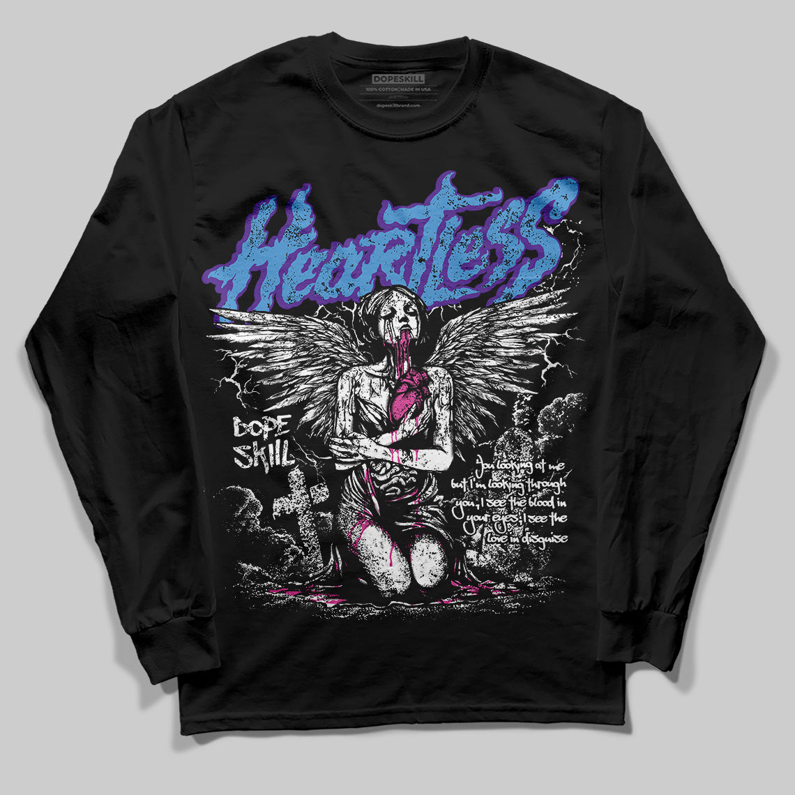 PURPLE Collection superstreetwear Long Sleeve T-Shirt Heartless Graphic
