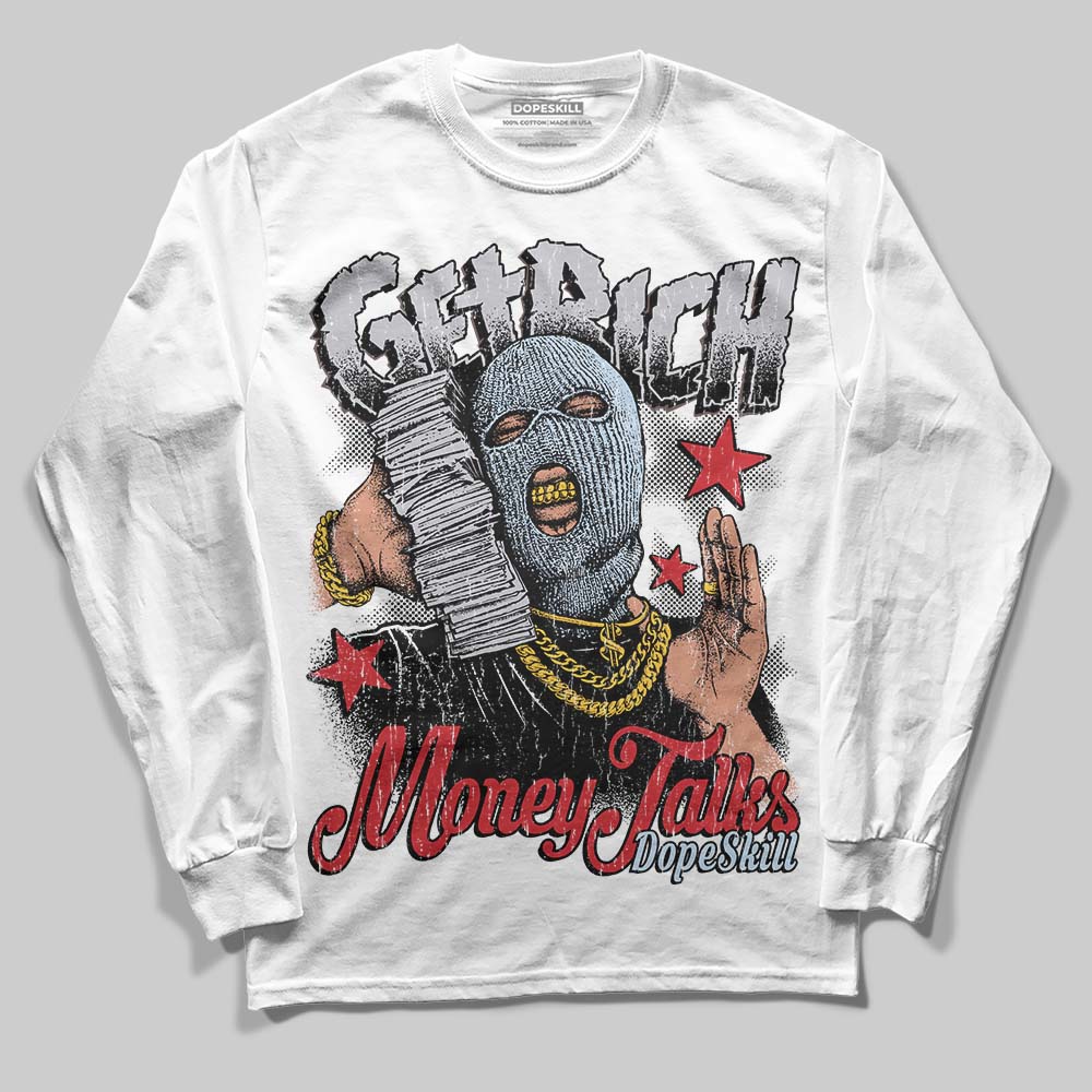 Black Metallic Reimagined 5s superstreetwear Long Sleeve T-Shirt Get Rich Graphic