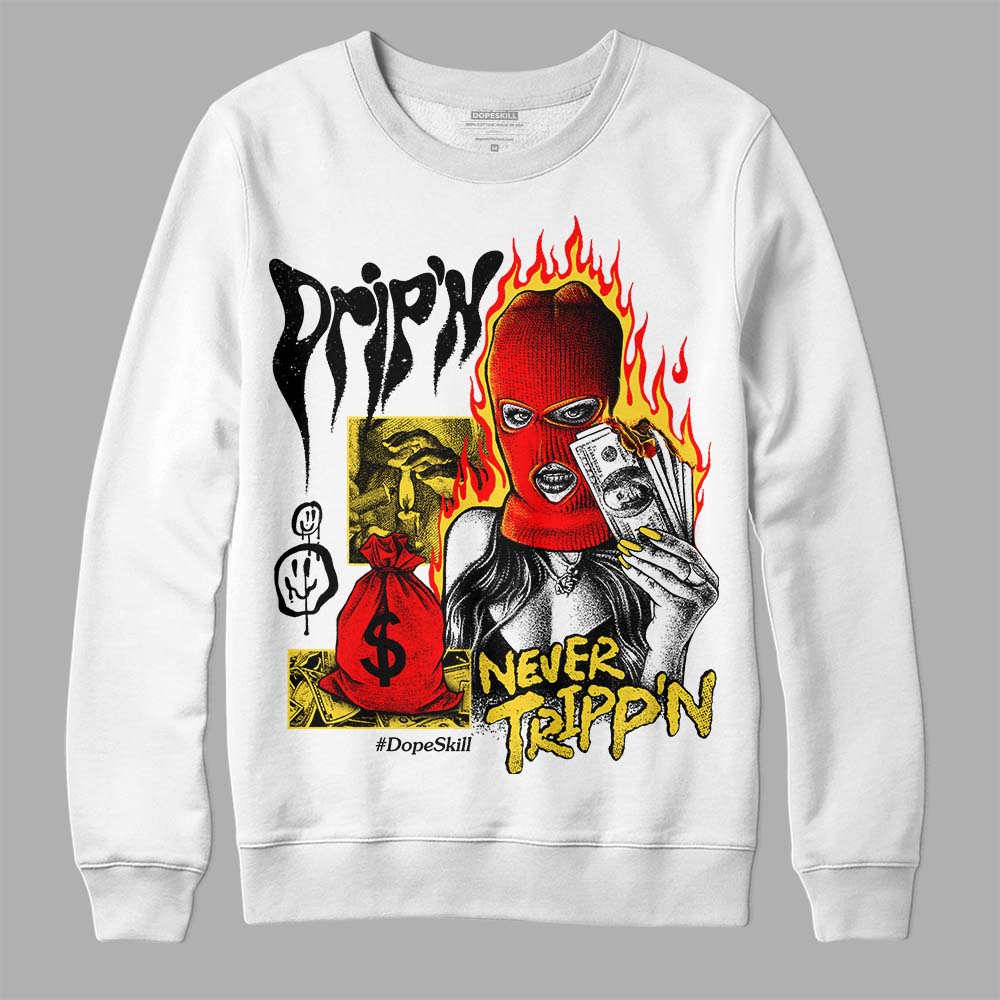 Black Tour Yellow AJ 4 Thunder superstreetwear Sweatshirt Drip'n Never Tripp'n Graphic