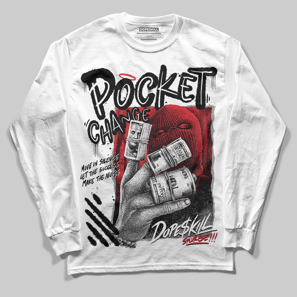 Black and White Collection superstreetwear Long Sleeve T-Shirt Pocket Change Graphic