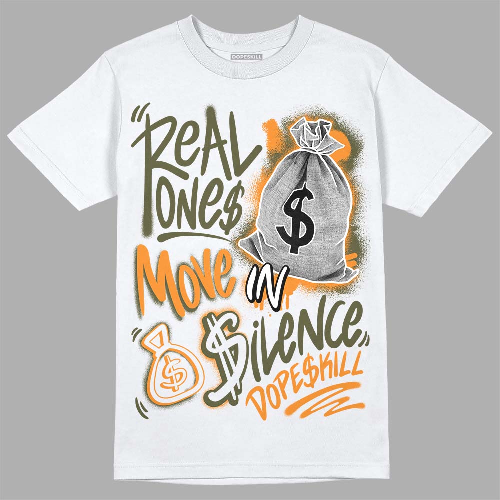 Olive 5s superstreetwear T-Shirt Real Ones Move In Silence Graphic
