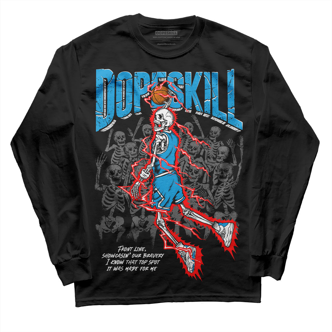 Military Blue 4s superstreetwear Long Sleeve T-Shirt Thunder Dunk Graphic