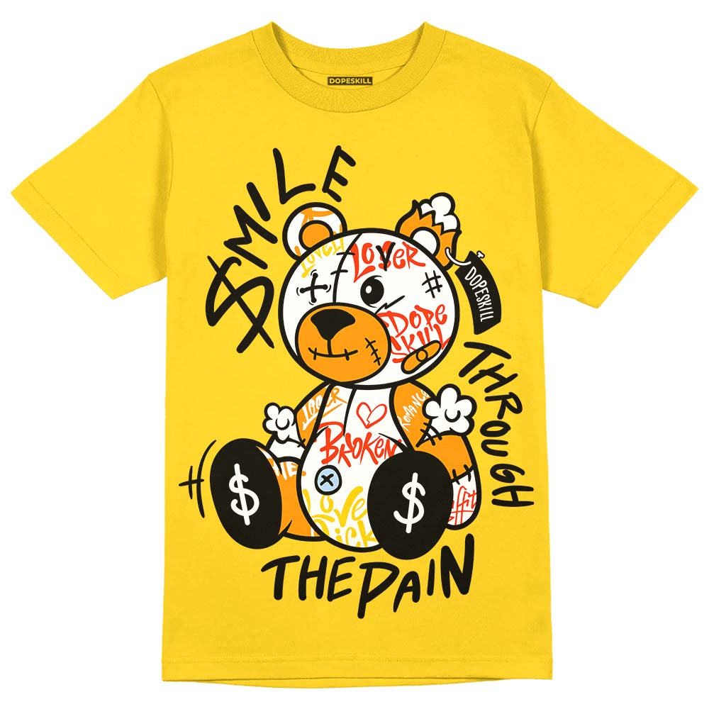 Yellow Ochre 6s superstreetwear Yellow T-shirt Smile Through The Pain Graphic