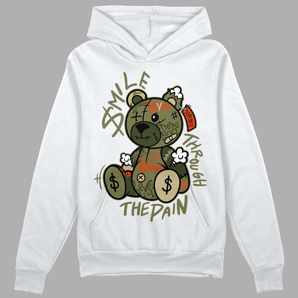 Olive Collection superstreetwear Hoodie Sweatshirt Smile Through The Pain Graphic
