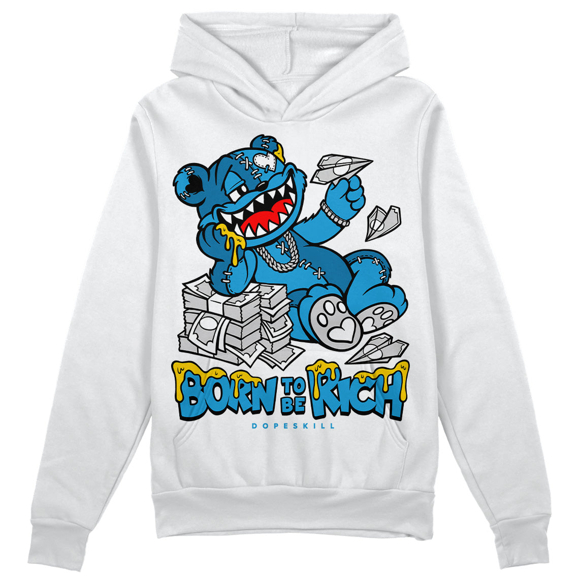 Military Blue 4s superstreetwear Hoodie Sweatshirt Born To Be Rich Graphic