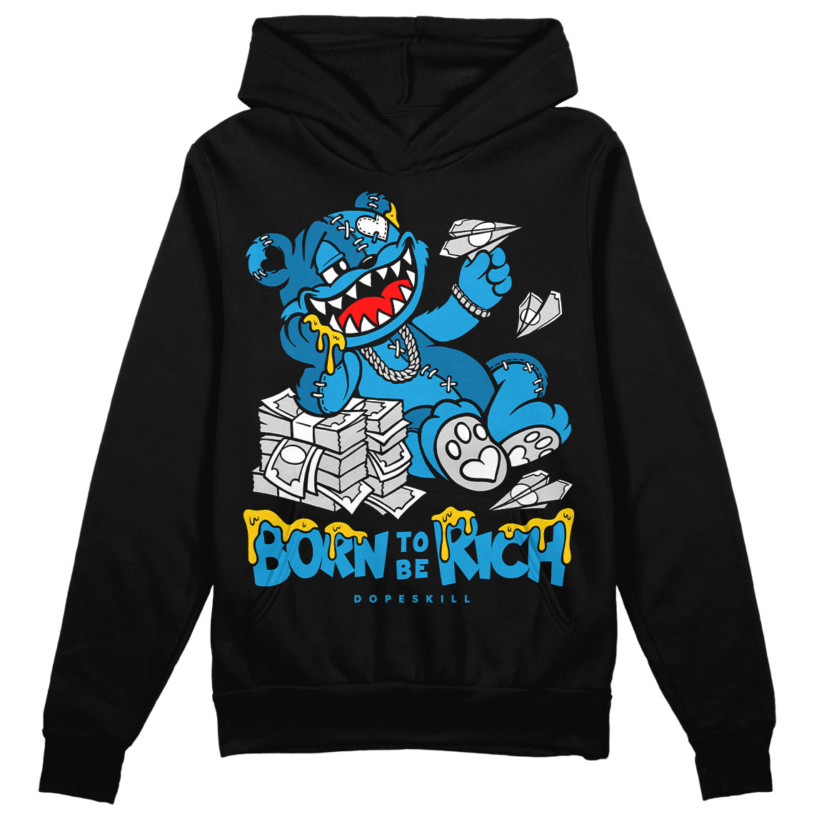 Military Blue 4s superstreetwear Hoodie Sweatshirt Born To Be Rich Graphic