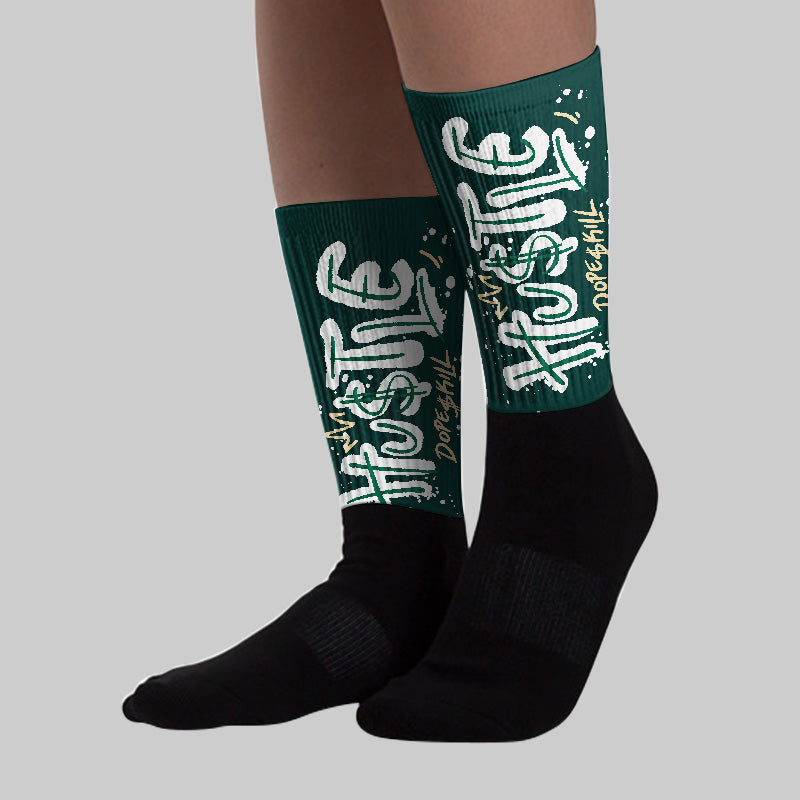 Oxidized Green 4s superstreetwear Sublimated Socks Hustle Graphic