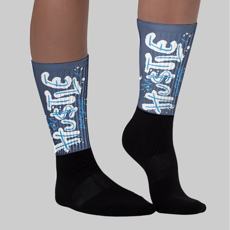 Diffused Blue 11s superstreetwear Sublimated Socks Hustle Graphic