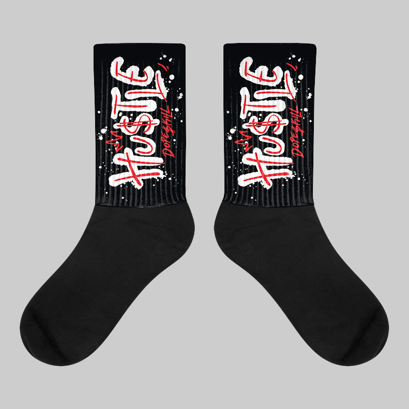 White Thunder 4s superstreetwear Sublimated Socks Hustle Graphic