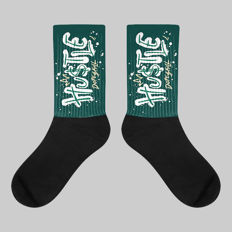 Oxidized Green 4s superstreetwear Sublimated Socks Hustle Graphic