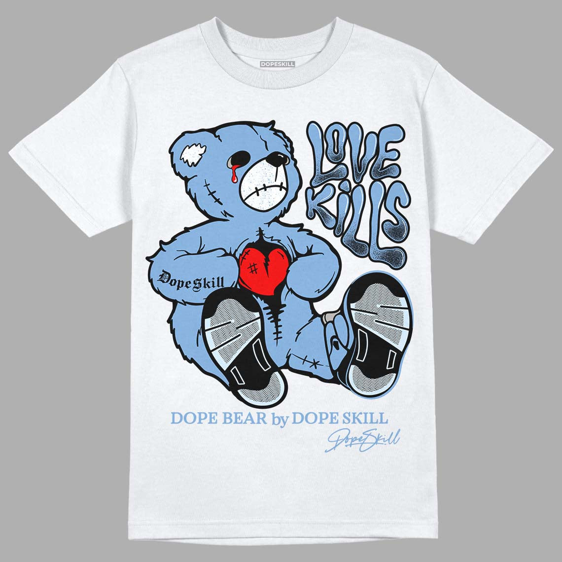 University Blue 5s superstreetwear T-Shirt Love Kills Graphic