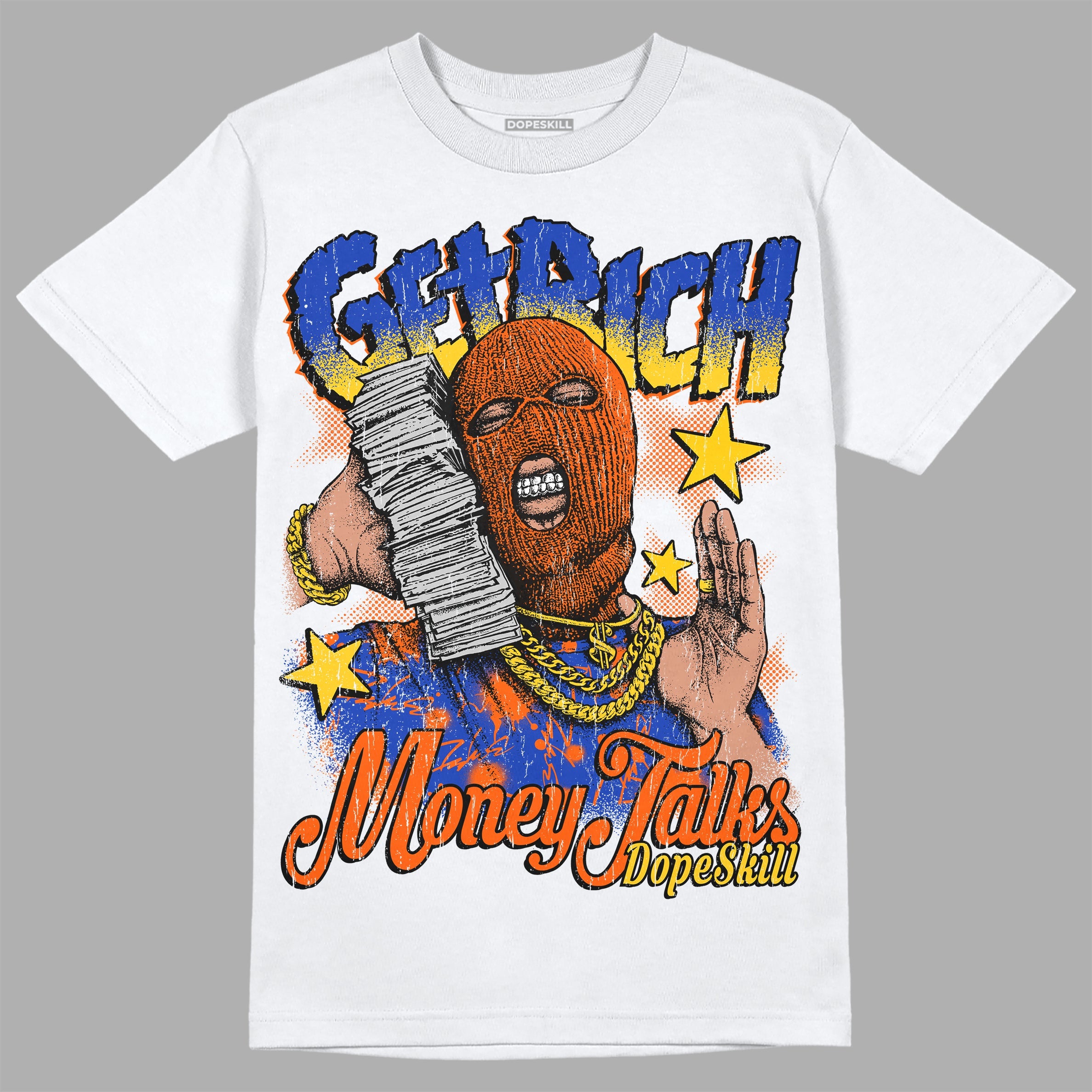 Dunk Low Futura Orange Blaze superstreetwear T-Shirt Get Rich Graphic