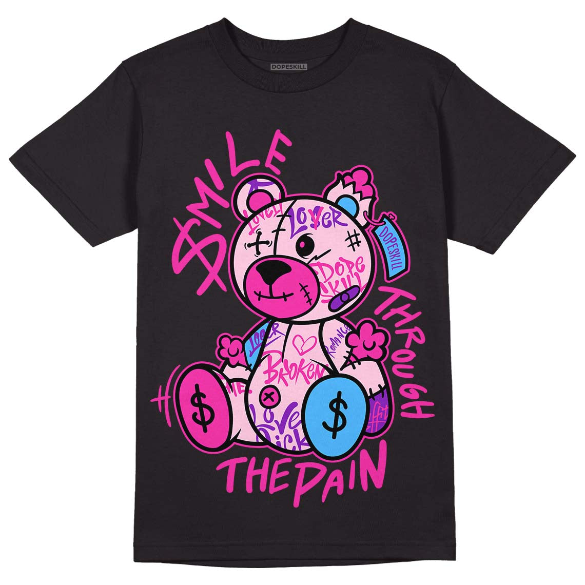 Triple Pink Dunk Low superstreetwear T-Shirt Smile Through The Pain Graphic