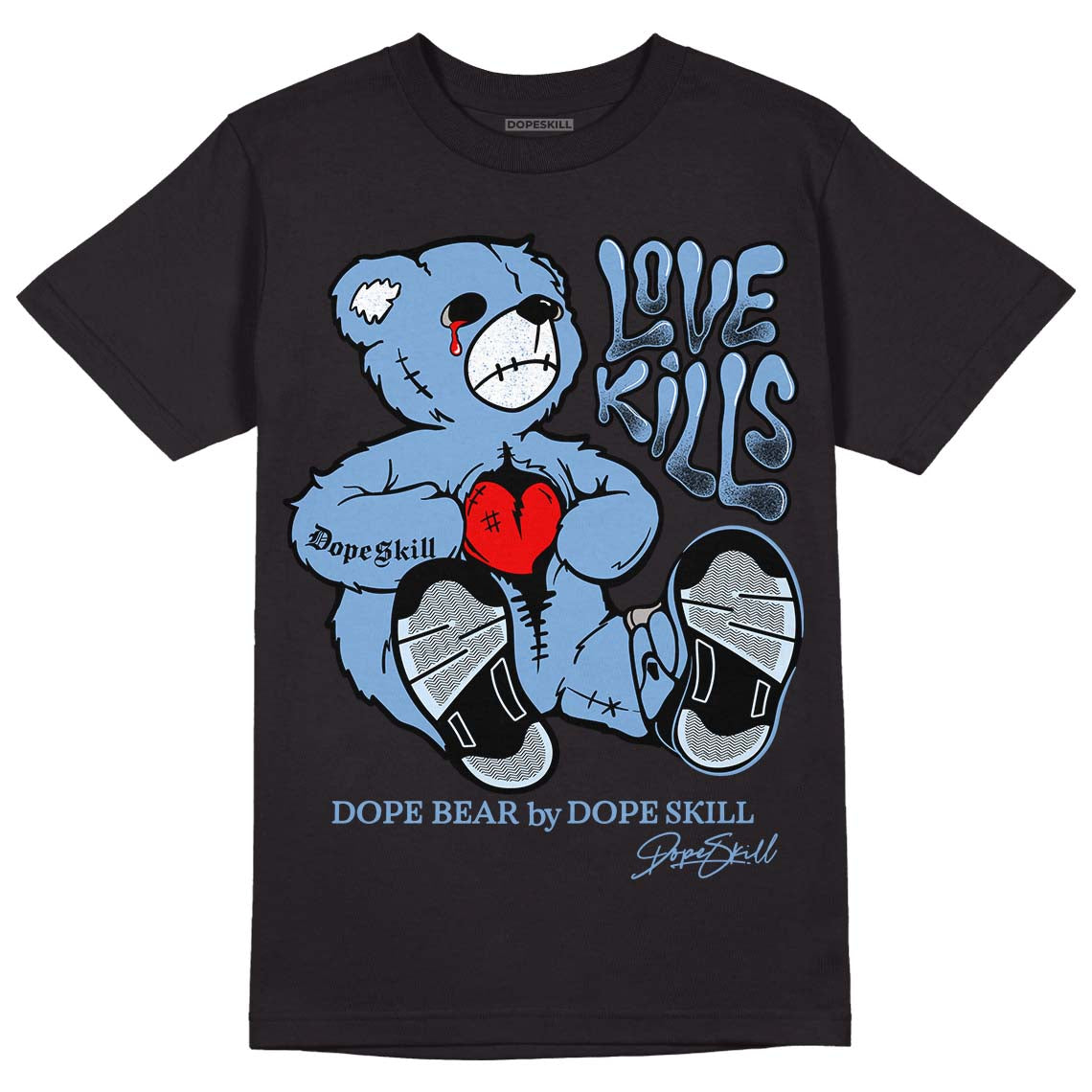 University Blue 5s superstreetwear T-Shirt Love Kills Graphic