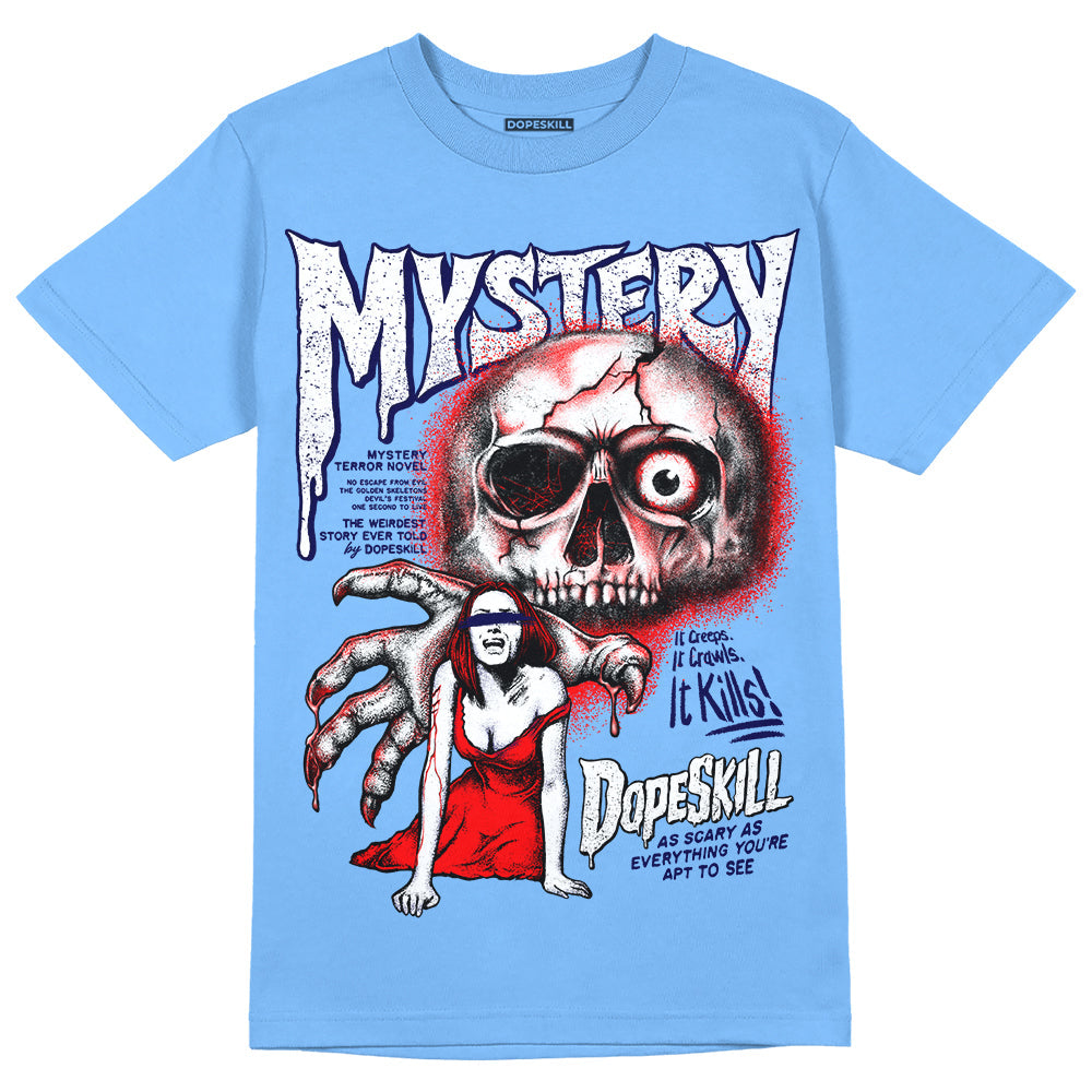 Powder Blue 9s superstreetwear Sky Blue T-shirt Mystery Ghostly Grasp Graphic
