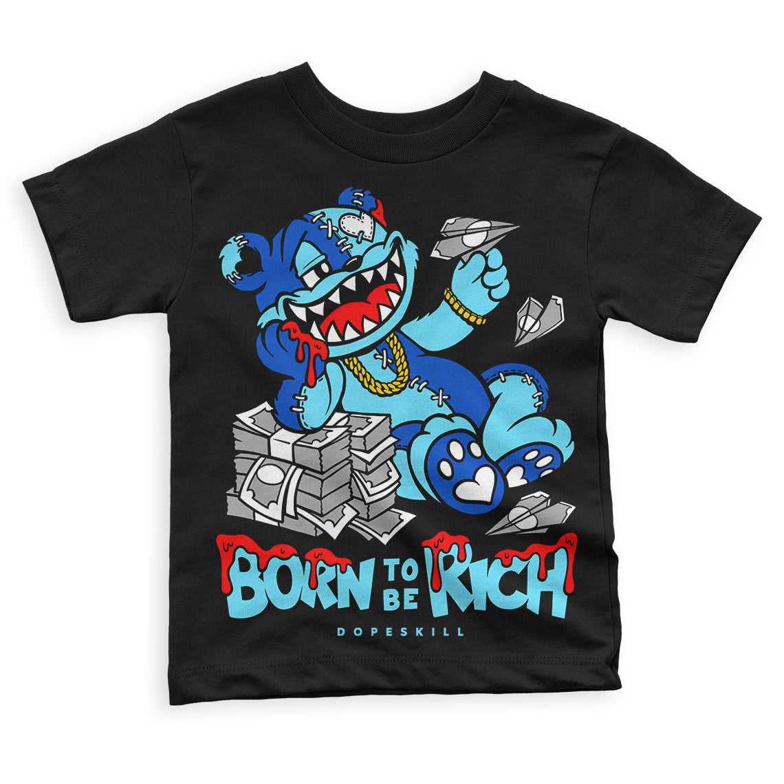 SB Dunk Argon superstreetwear Toddler Kids T-shirt Born To Be Rich Graphic