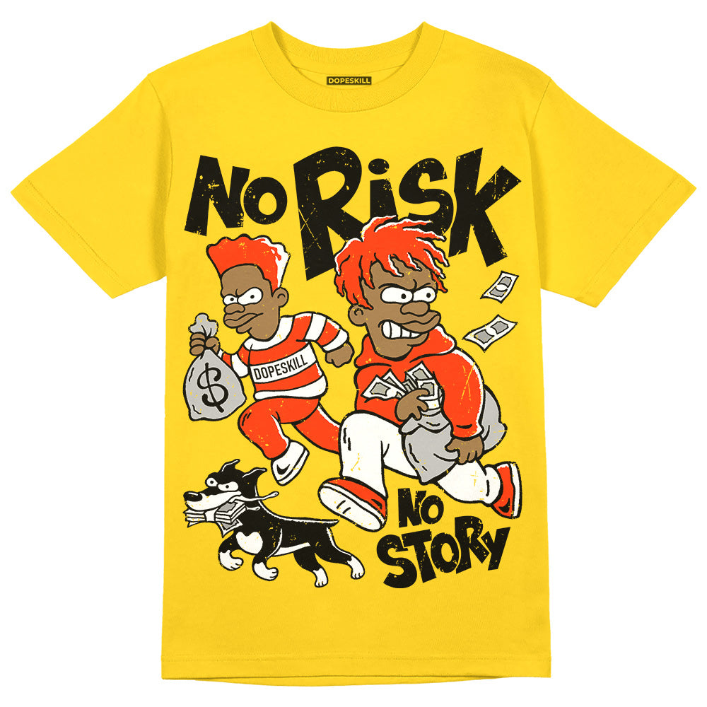 Yellow Ochre 6s superstreetwear Yellow T-shirt No Risk No Story Graphic
