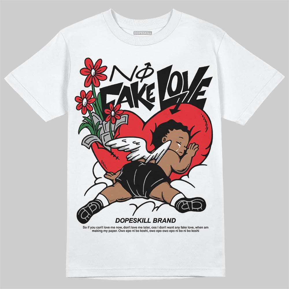 White Thunder 4s superstreetwear T-Shirt No Fake Love Graphic