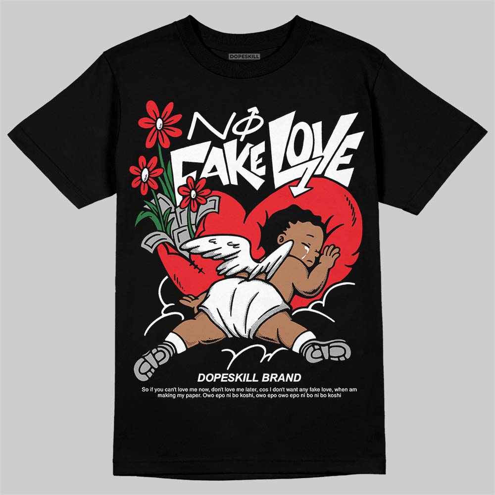White Thunder 4s superstreetwear T-Shirt No Fake Love Graphic